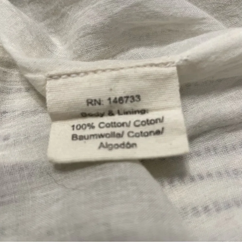 Mirth Biarritz 100% Cotton Ivory/Black Striped Dress Sz-L